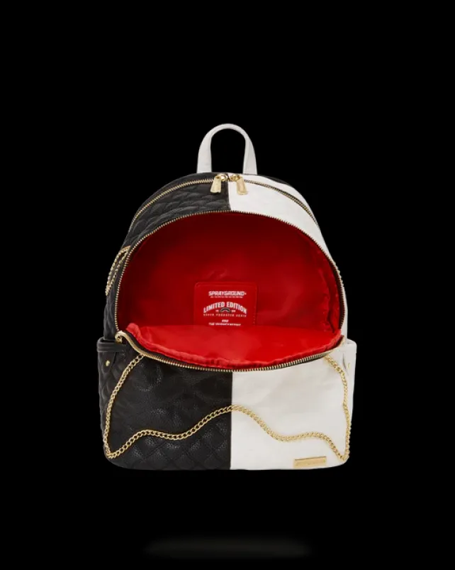 SAVAGES|BACKPACKS>SPRAYGROUND LEVELED UP SPLIT QUILT SHARK SAVAGE BACKPACK