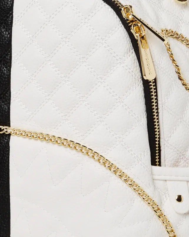SAVAGES|BACKPACKS>SPRAYGROUND LEVELED UP SPLIT QUILT SHARK SAVAGE BACKPACK