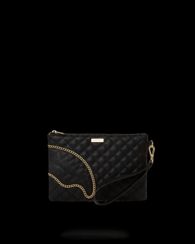 CROSSOVER CLUTCHES>SPRAYGROUND LEVELED UP SPLIT QUILT SHARK CROSSOVER CLUTCH