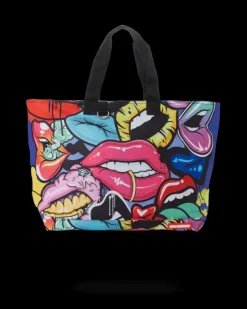 BEACH & GYM TOTES>SPRAYGROUND LIP SERVICE BEACH TOTE