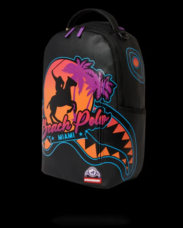 BACKPACKS>SPRAYGROUND MIAMI BEACH POLO COLLAB BACKPACK (DLXV-BLACK)
