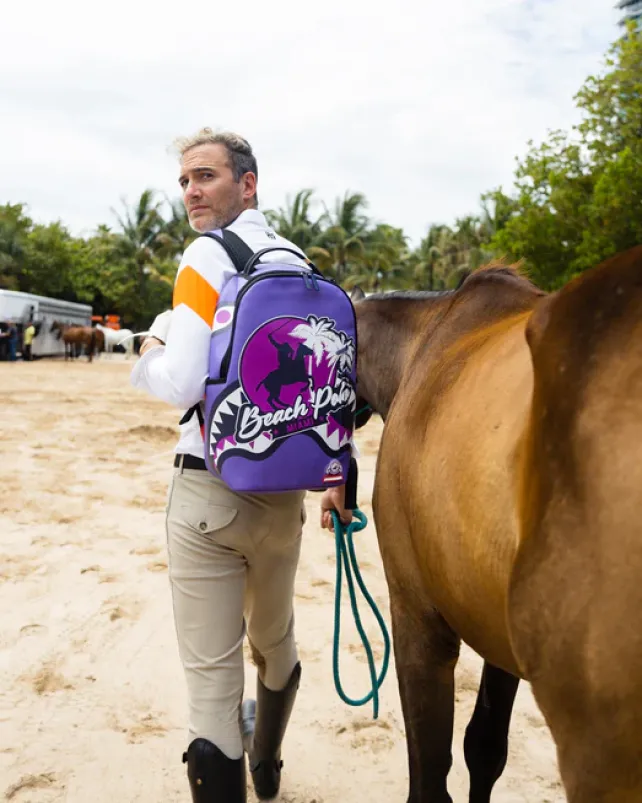 BACKPACKS>SPRAYGROUND MIAMI BEACH POLO COLLAB BACKPACK (DLXV-PURPLE)