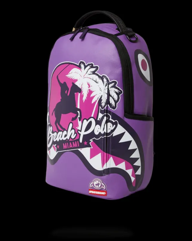 BACKPACKS>SPRAYGROUND MIAMI BEACH POLO COLLAB BACKPACK (DLXV-PURPLE)