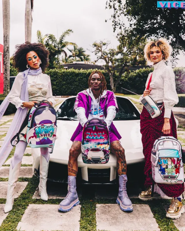 BACKPACKS>SPRAYGROUND MIAMI VICE CELLPHONE BACKPACK