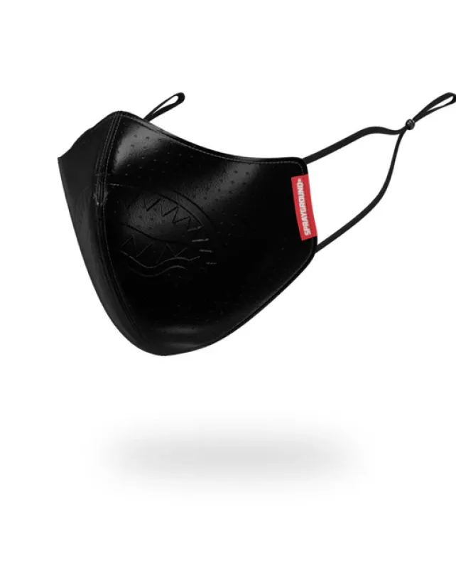 FACE MASKS>SPRAYGROUND MIDNIGHT SHARK VEGAN LEATHER FACEMASK