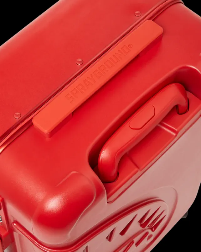 CARRY-ON LUGGAGE>SPRAYGROUND MOLDED SHARKITECTURE RED HARDSHELL CARRY-ON LUGGAGE