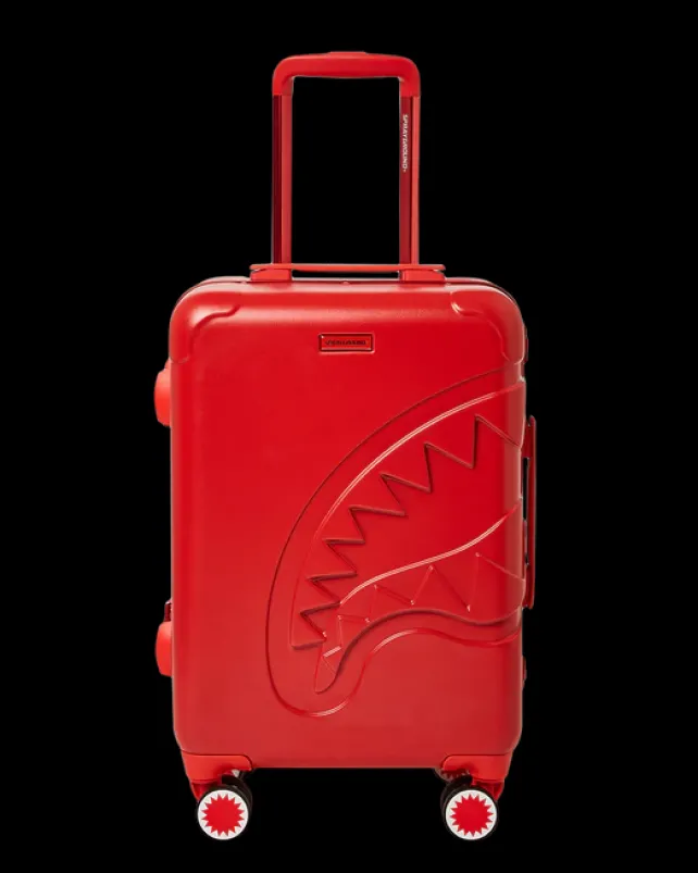 CARRY-ON LUGGAGE>SPRAYGROUND MOLDED SHARKITECTURE RED HARDSHELL CARRY-ON LUGGAGE