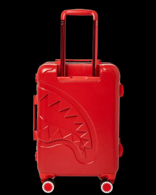 CARRY-ON LUGGAGE>SPRAYGROUND MOLDED SHARKITECTURE RED HARDSHELL CARRY-ON LUGGAGE