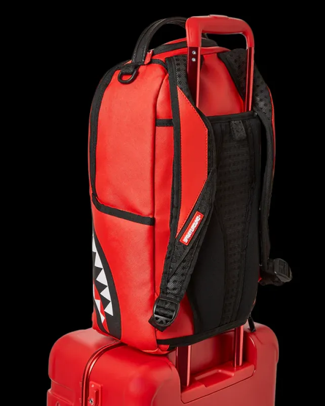 CARRY-ON LUGGAGE>SPRAYGROUND MOLDED SHARKITECTURE RED HARDSHELL CARRY-ON LUGGAGE