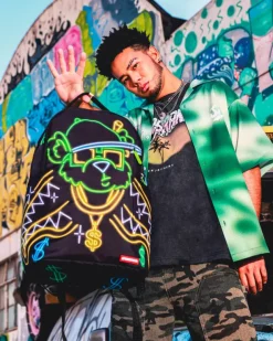 BACKPACKS>SPRAYGROUND MONEY BEAR CITY LIGHTS BACKPACK