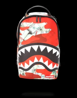 BACKPACKS>SPRAYGROUND MONEY CAMO (RED) BACKPACK