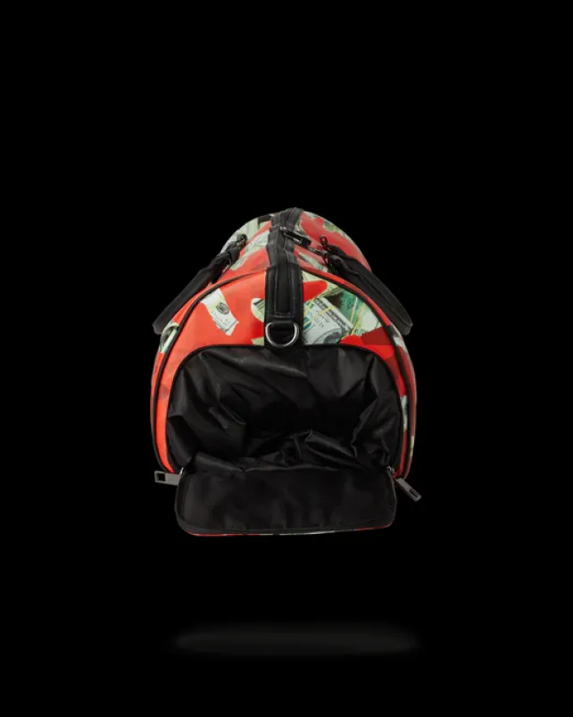 DUFFLES>SPRAYGROUND MONEY CAMO (RED) DUFFLE