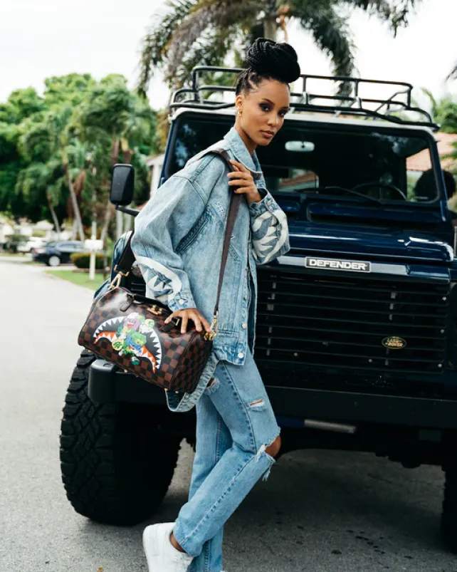 DUFFLES>SPRAYGROUND MONEY CHASER MINI DUFFLE