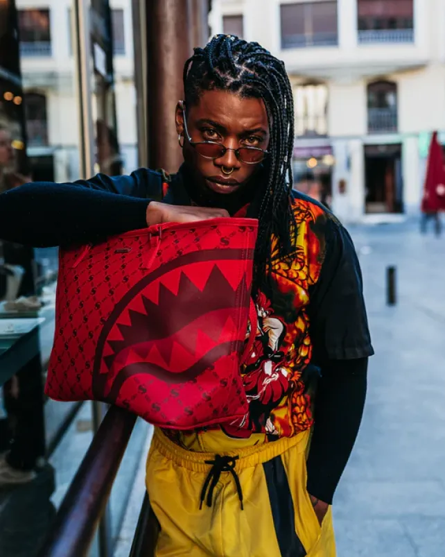TOTES>SPRAYGROUND MONEYGRAM BRICK TOTE