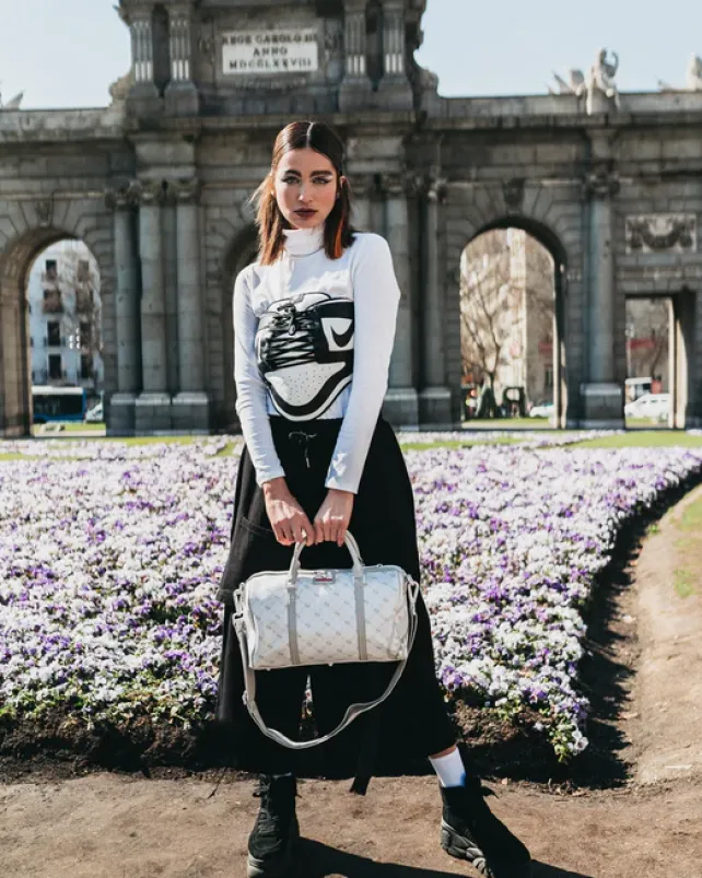 DUFFLES>SPRAYGROUND MONEYGRAM POWDER MINI DUFFLE
