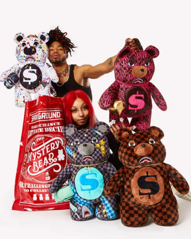 TEDDY BEAR BACKPACKS|BACKPACKS>SPRAYGROUND MYSTERY BEARS PACK (COLLECT ALL 5)