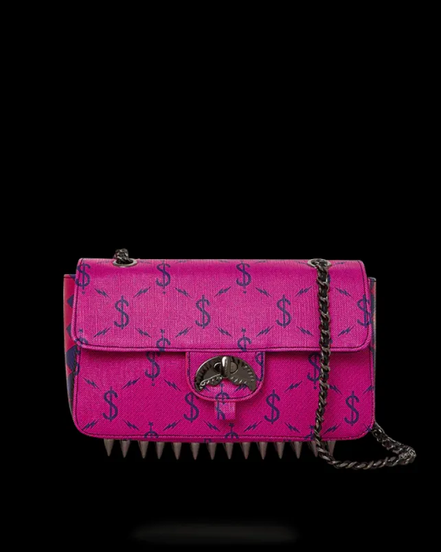 HANDBAGS>SPRAYGROUND $NAPDRAGON GOLD CHAIN SHARK HANDBAG