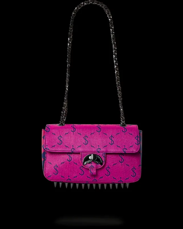 HANDBAGS>SPRAYGROUND $NAPDRAGON GOLD CHAIN SHARK HANDBAG