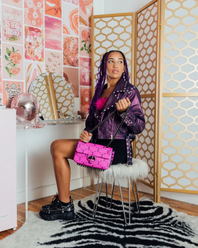 HANDBAGS>SPRAYGROUND $NAPDRAGON GOLD CHAIN SHARK HANDBAG