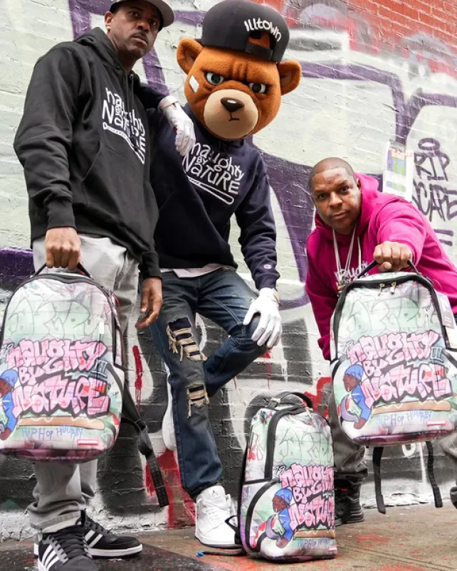 BACKPACKS>SPRAYGROUND NAUGHTY BY NATURE HIP HOP HOORAY 30TH ANNIVERSARY COLLAB BACKPACK