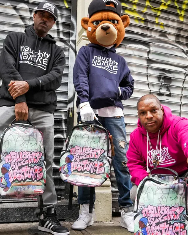 BACKPACKS>SPRAYGROUND NAUGHTY BY NATURE HIP HOP HOORAY 30TH ANNIVERSARY COLLAB BACKPACK