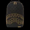 BACKPACKS>SPRAYGROUND NOIR QUILT GOLD CHAIN SHARK BACKPACK (DLXV)