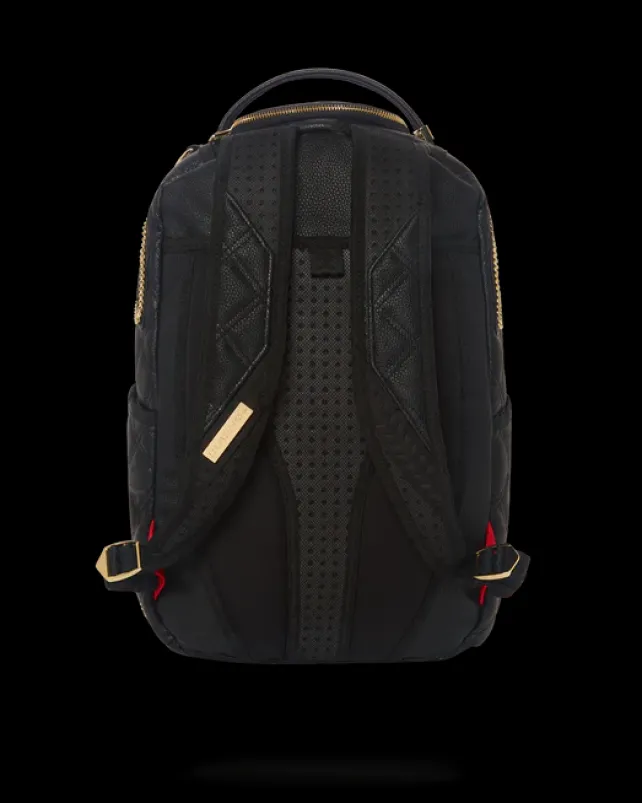 BACKPACKS>SPRAYGROUND NOIR QUILT GOLD CHAIN SHARK BACKPACK (DLXV)