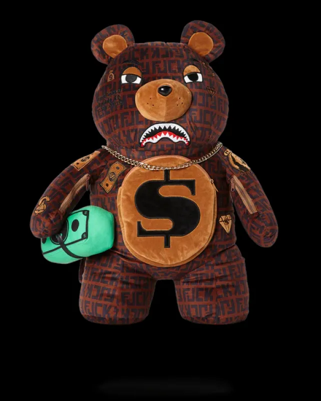 TEDDY BEAR BACKPACKS|BACKPACKS>SPRAYGROUND OFFENDED MONEYBEAR TEDDYBEAR BACKPACK