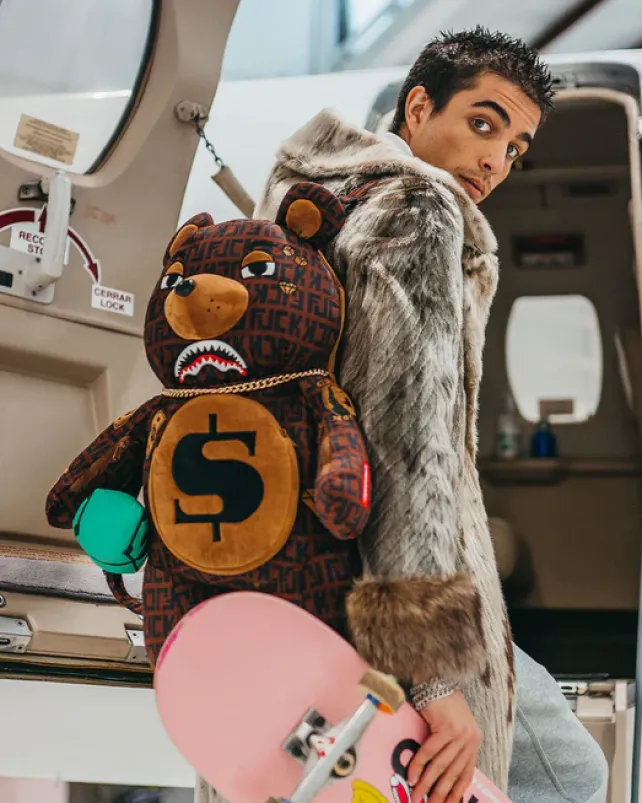 TEDDY BEAR BACKPACKS|BACKPACKS>SPRAYGROUND OFFENDED MONEYBEAR TEDDYBEAR BACKPACK