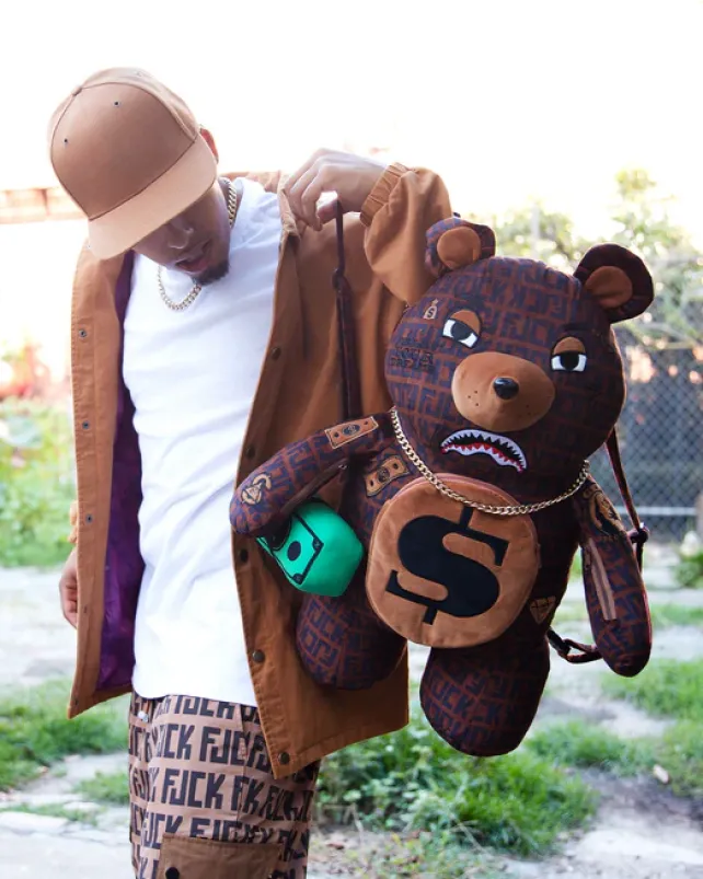 TEDDY BEAR BACKPACKS|BACKPACKS>SPRAYGROUND OFFENDED MONEYBEAR TEDDYBEAR BACKPACK