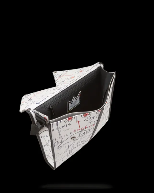 SLINGS|CROSSBODYS>SPRAYGROUND OFFICIAL BASQUIAT UNTITLED (CHEESE POPCORN) 1983 SLING MESSENGER