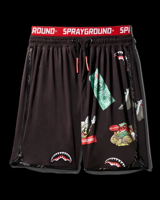 SWIMWEAR>SPRAYGROUND PATCH ALL-IN CORTO SWIM TRUNKS (BLACK)