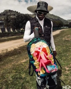 BACKPACKS>SPRAYGROUND PINK PANTHER HEAVY LIES THE CROWN BACKPACK