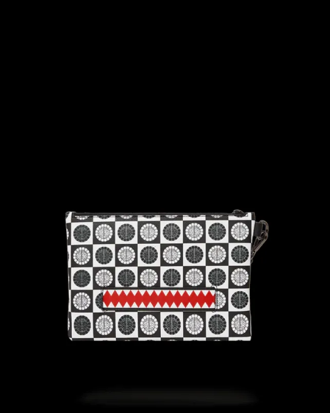 CROSSOVER CLUTCHES>SPRAYGROUND POODLE CHECK RON ENGLISH COLLAB POUCHETTE