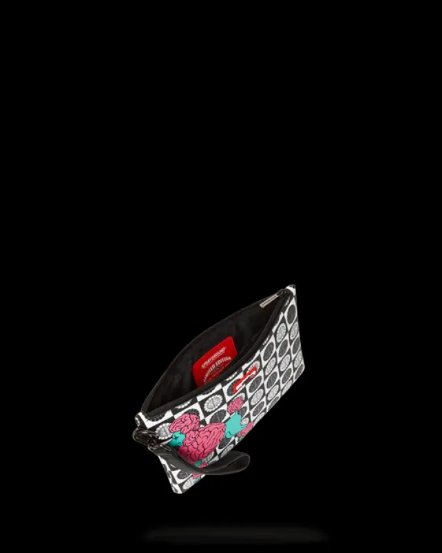 CROSSOVER CLUTCHES>SPRAYGROUND POODLE CHECK RON ENGLISH COLLAB POUCHETTE
