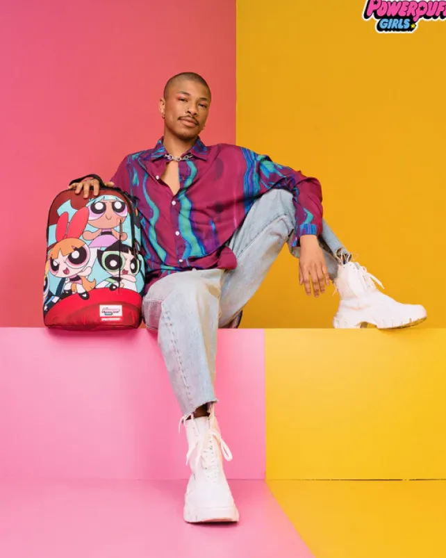 BACKPACKS>SPRAYGROUND POWERPUFF GIRLS NEVER BACK DOWN BACKPACK