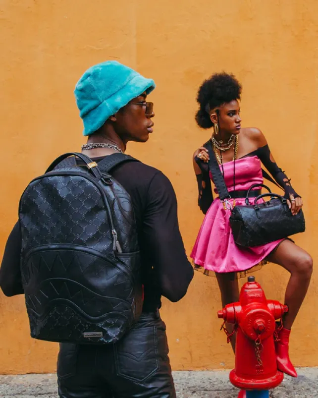 DUFFLES>SPRAYGROUND PRI$M SUPERJET MINI DUFFLE