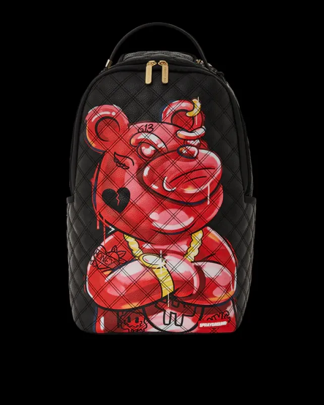 BACKPACKS>SPRAYGROUND QUILT HAND PAINTED DIABLO BEAR BACKPACK (DLXV)