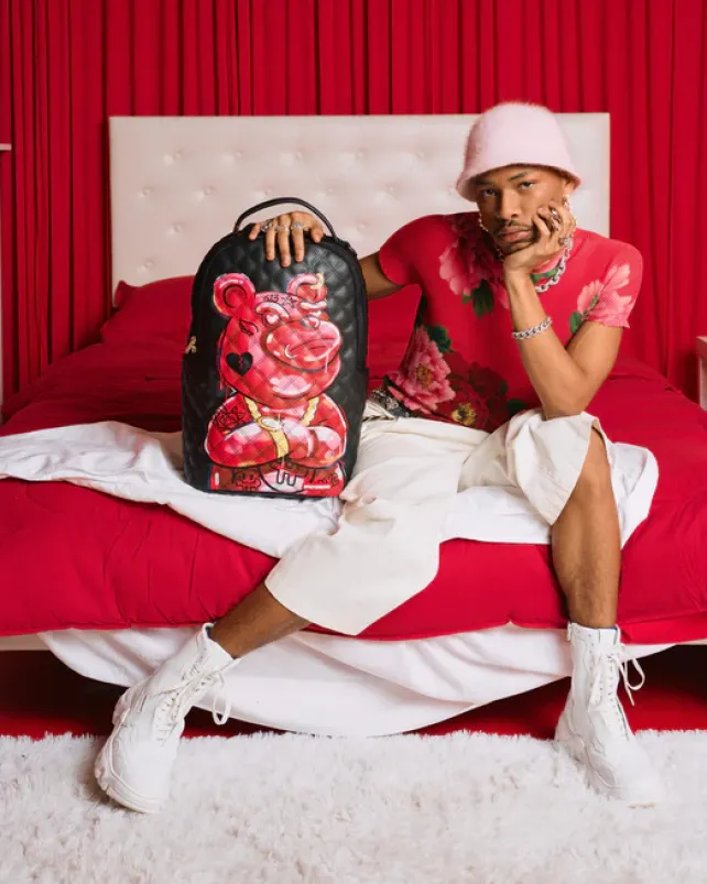 BACKPACKS>SPRAYGROUND QUILT HAND PAINTED DIABLO BEAR BACKPACK (DLXV)
