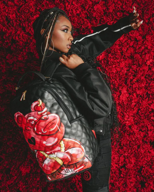 BACKPACKS>SPRAYGROUND QUILT HAND PAINTED DIABLO BEAR BACKPACK (DLXV)
