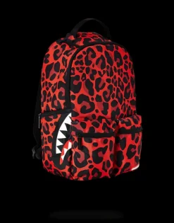 BACKPACKS>SPRAYGROUND RED LEOPARD DOUBLE CARGO