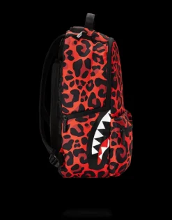 BACKPACKS>SPRAYGROUND RED LEOPARD DOUBLE CARGO
