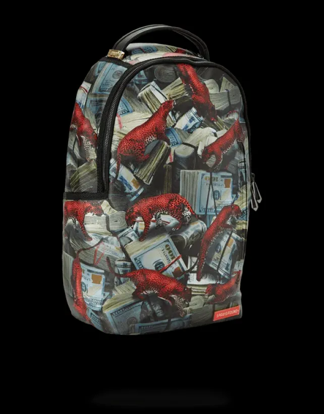 BACKPACKS>SPRAYGROUND RED LEOPARD MONEY