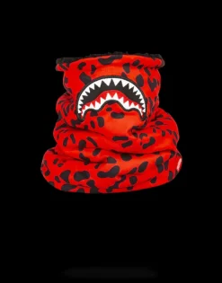 SKI MASKS>SPRAYGROUND RED LEOPARD NECK WARMER