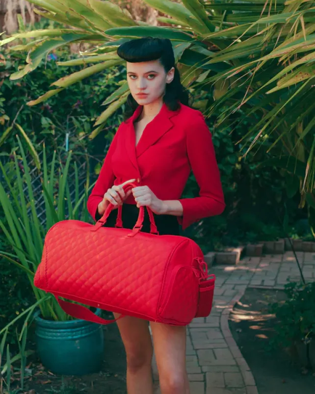 DUFFLES>SPRAYGROUND RED RIVIERA EMPEROR DUFFLE