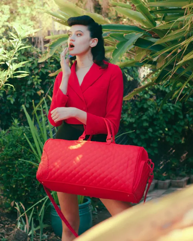 DUFFLES>SPRAYGROUND RED RIVIERA EMPEROR DUFFLE