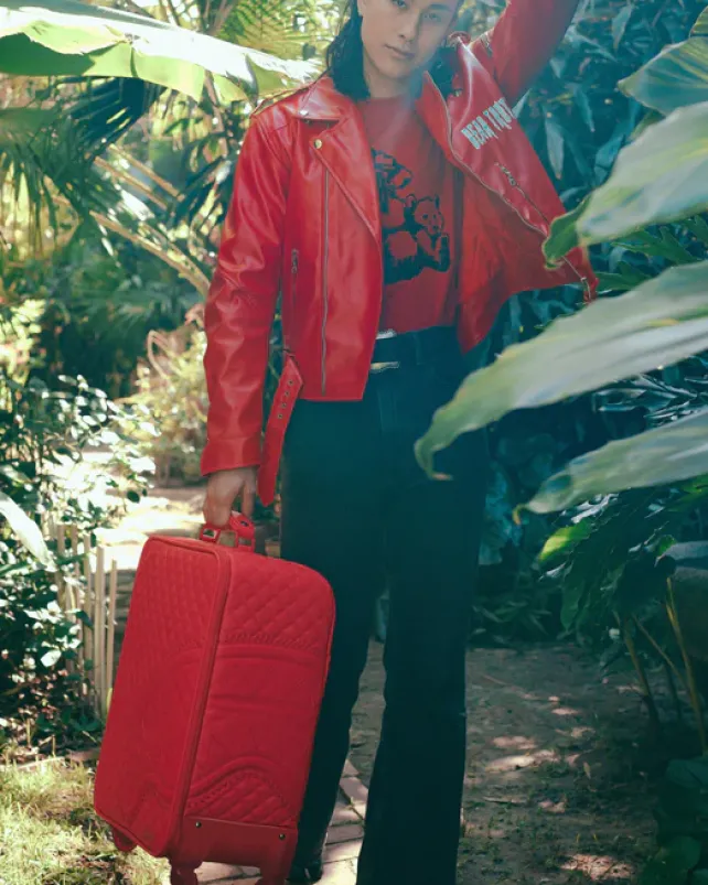 CARRY-ON LUGGAGE>SPRAYGROUND RED RIVIERA JETSETTER CARRY-ON LUGGAGE