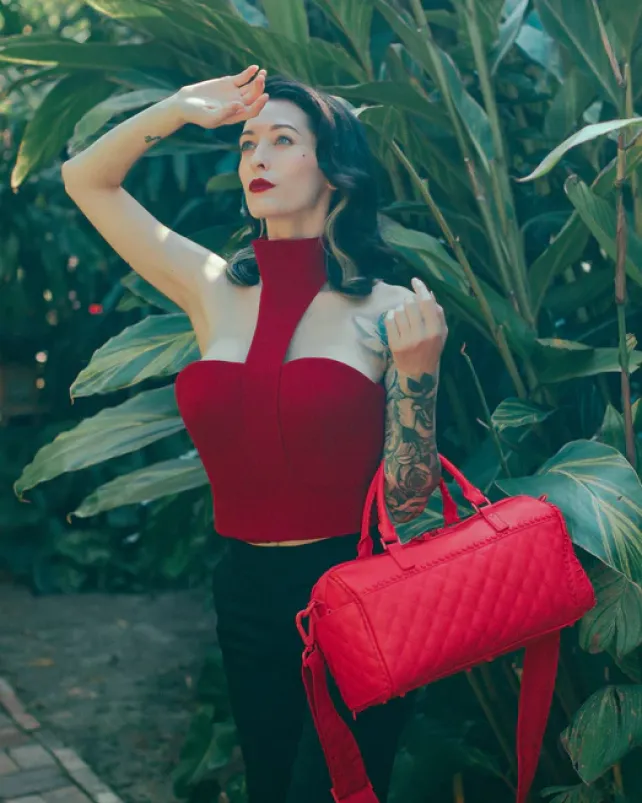 DUFFLES>SPRAYGROUND RED RIVIERA MINI DUFFLE