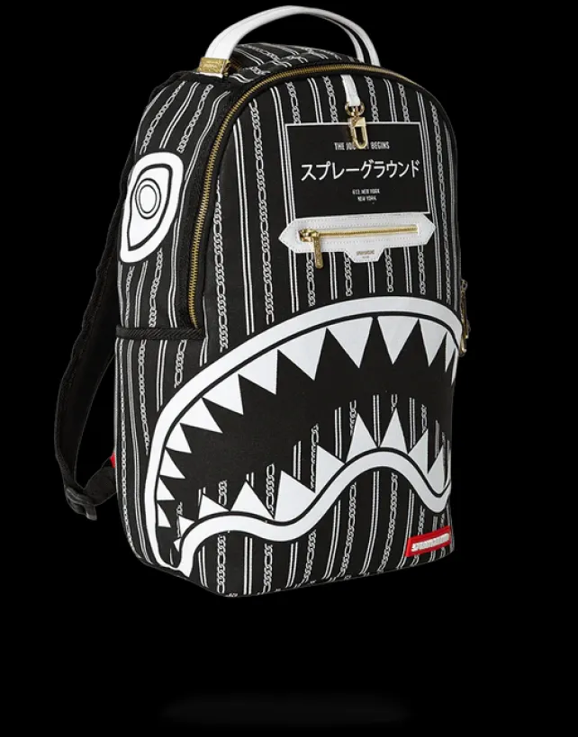 BACKPACKS>SPRAYGROUND REVERSE SHARKS IN PARIS (BLACK)