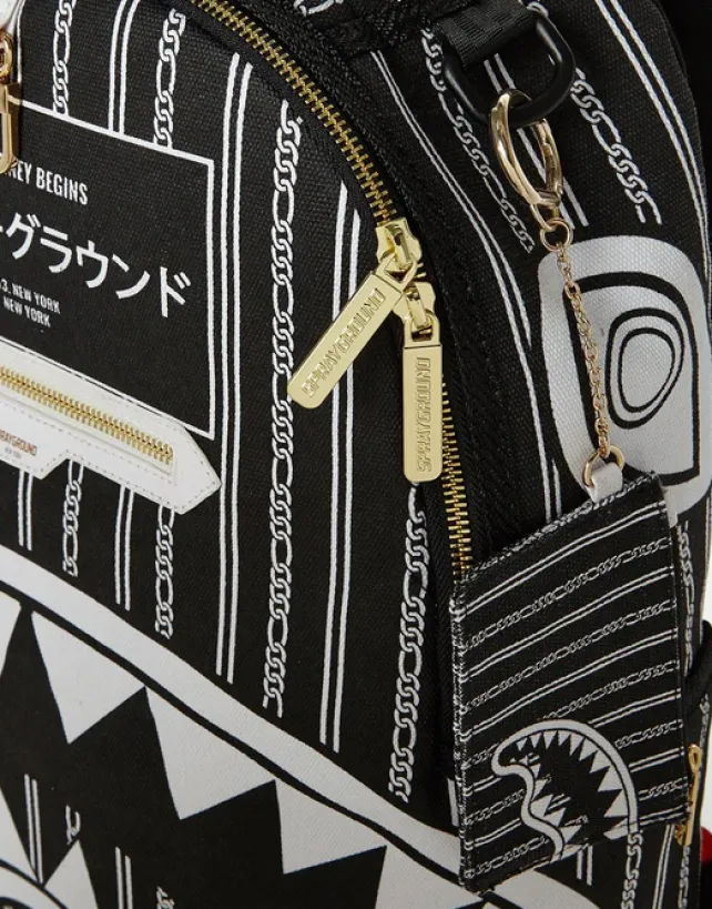 BACKPACKS>SPRAYGROUND REVERSE SHARKS IN PARIS (BLACK)